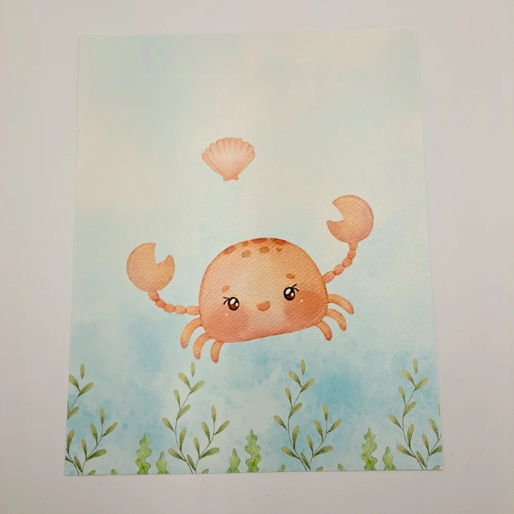 6-Piece Aquatic Sea Animals Prints Pastel Color Art - Marine Life Art - Picture 7 of 11